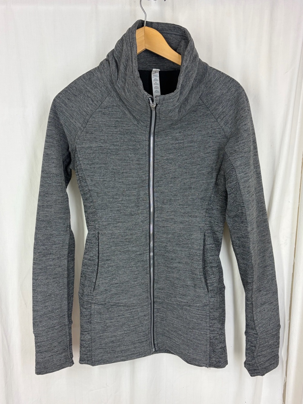 Lululemon 4 Radiant Jacket ll Heathered Core Dark Grey Zip Front High Neck Slim